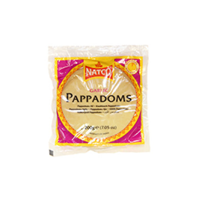 Pappadoms Garlic 6 Madras  20X200g